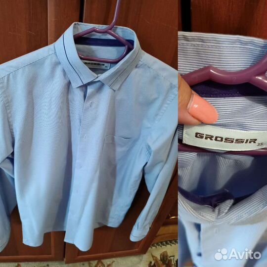 Рубашка школьная сиреневая