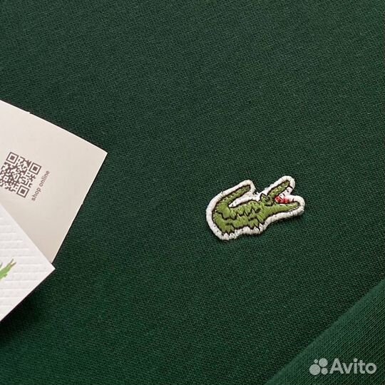 Свитшот lacoste зеленый с начесом