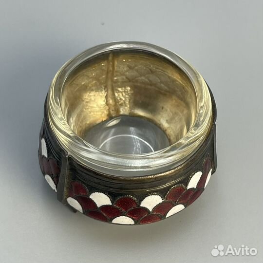Солонка мельхиор эмаль СССР