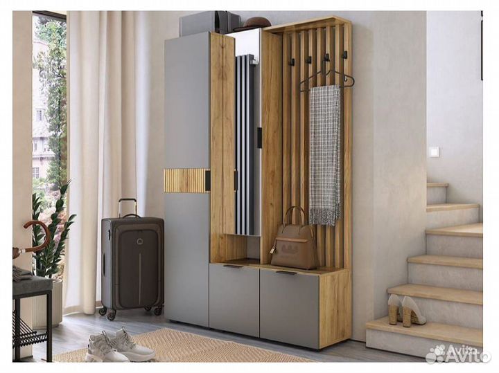 Прихожая Бери дуб крафт золотой/графит