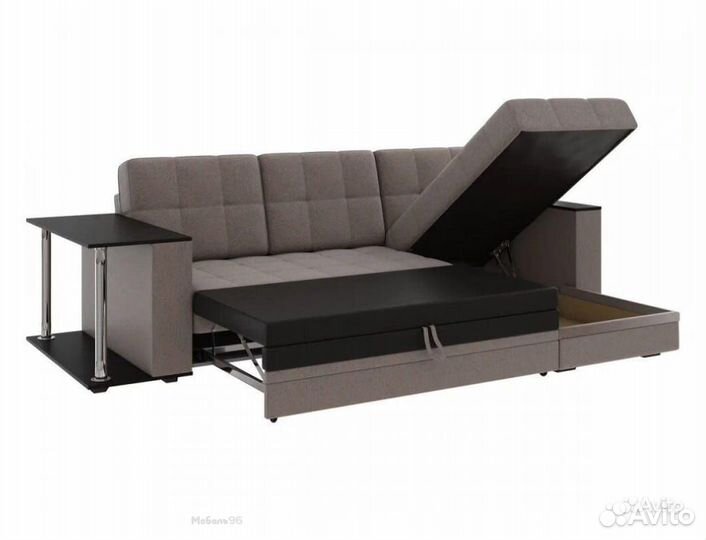 Диван угловой Атлант со столиком рогожка Нептун 54