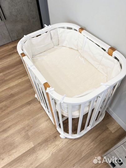 Детская кроватка трансформер овальная