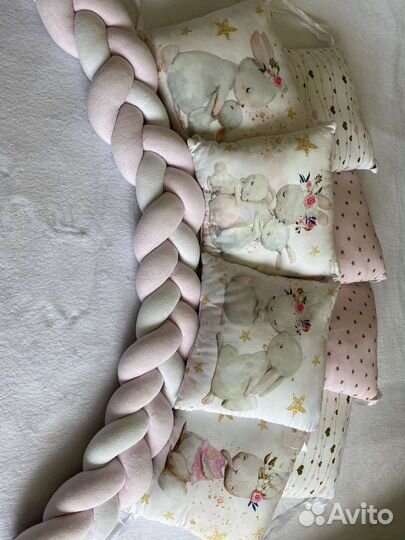 Бортики в кроватку для девочки