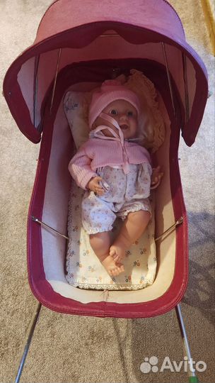 Коляска для кукол СССР + белье и пупс