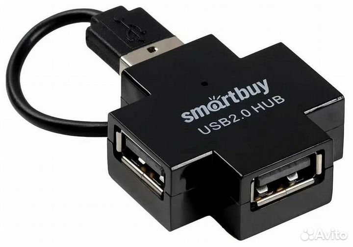 USB 2.0 Хаб Smartbuy 6900, 4 порта, черный