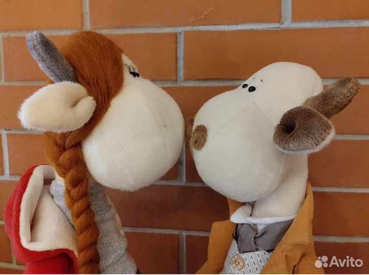 Мягкие игрушки Бычок и Коровка, 38 см