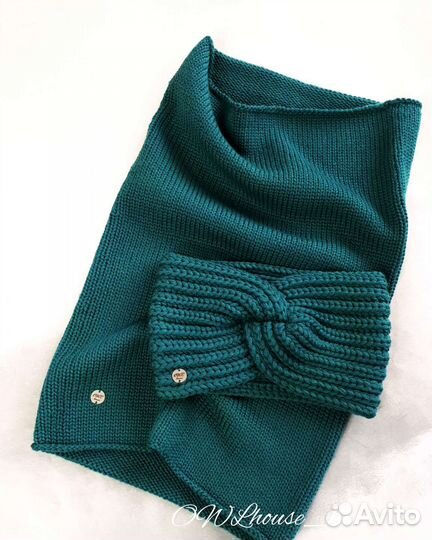 Комплект шапка и снуд, првязка