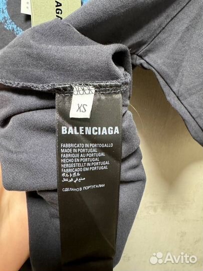 Футболка Balenciaga Surfer T-shirt in Black/Blue