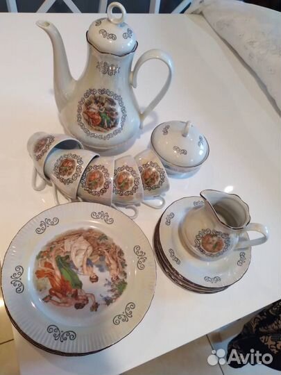 Кофейно-чайный сервиз Мадонна, гдр Jimenau, винтаж