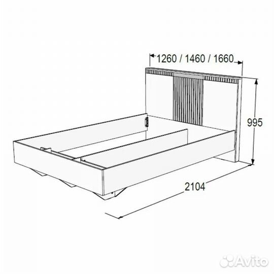 Кровать двуспальная 120х200 с фанерным основанием