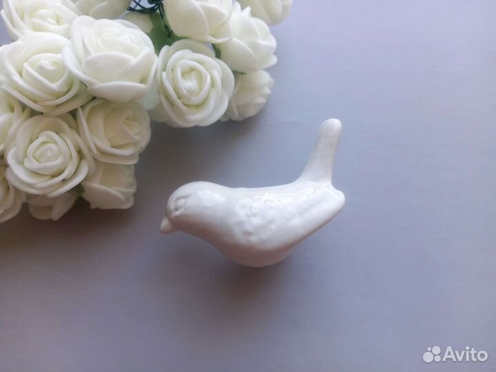 Мебельная ручка птица керамика новая