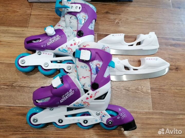 Коньки детские 2 в 1 регулируемые