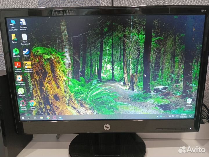 Монитор hp 19ka 60гц 1366x768+переходник на hdmi