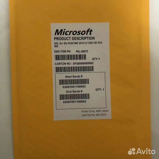 SQL Server STD 2019 runtime 5CIT