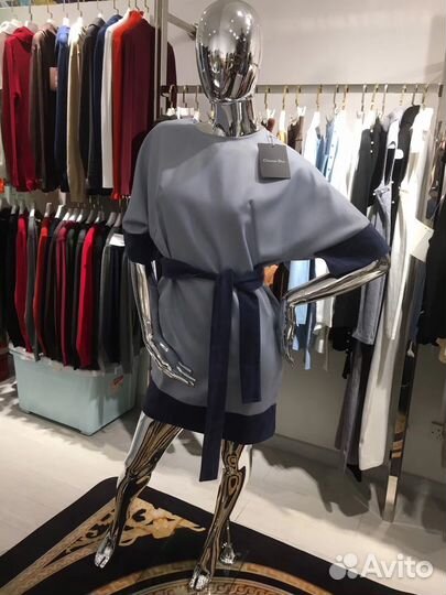 Платье Dior голубое/серое/розовое размер S-L