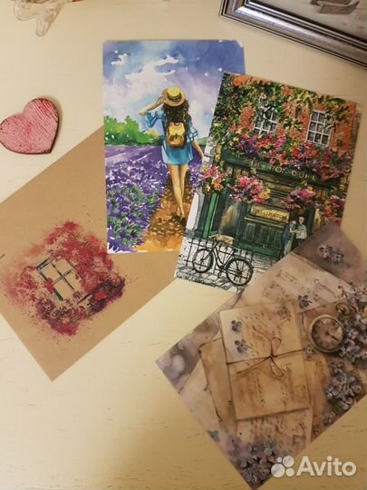 Наборы открыток в крафт-конверте