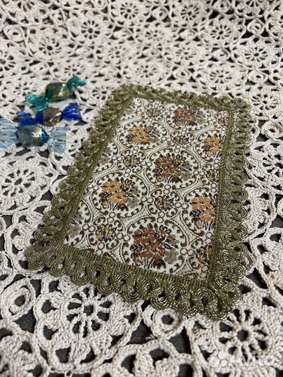 Винтажная салфетка, гобелен/металлизированная