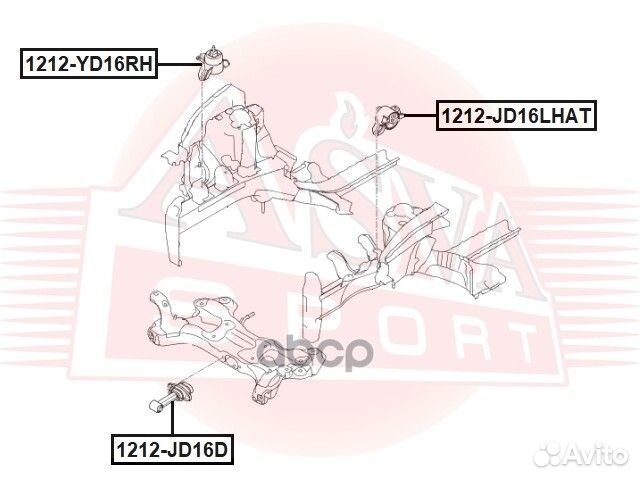 Опора двигателя задняя 1212-JD16lhat asva