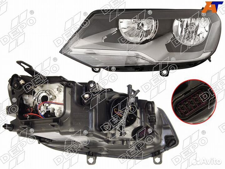 Фара VW touareg 11-14 LH галоген, с корректором 44