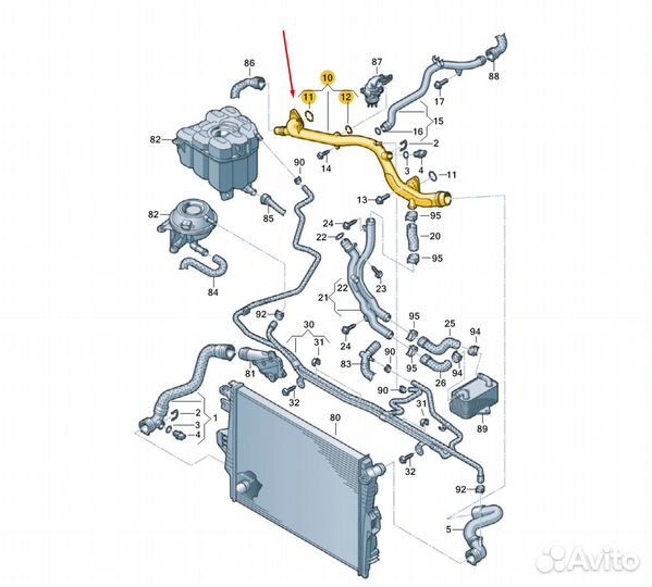 06E121045BB Трубка на Audi Volkswagen