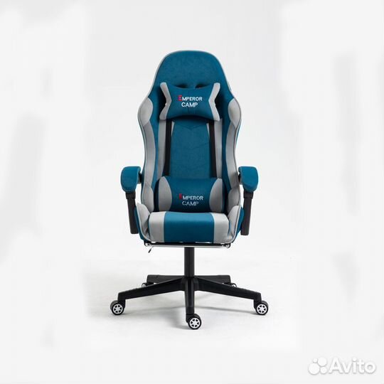 Игровое кресло EC синее-серое без подставки