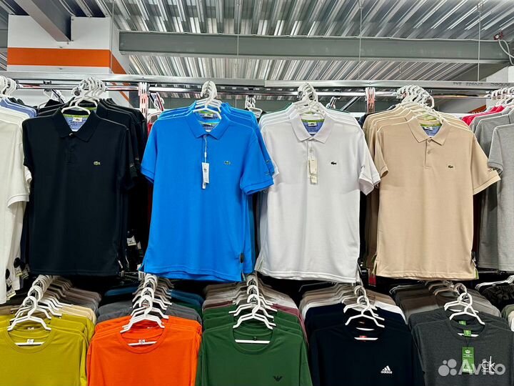 Поло мужское Lacoste 48 (M) белое