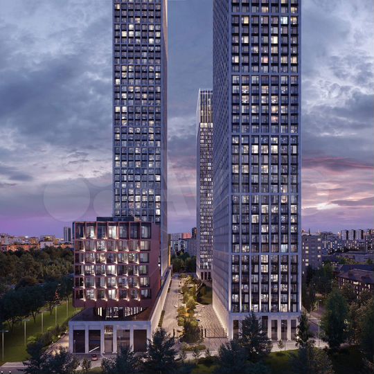 2-к. квартира, 66,8 м², 22/55 эт.