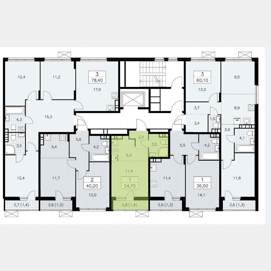 Квартира-студия, 24,7 м², 5/9 эт.