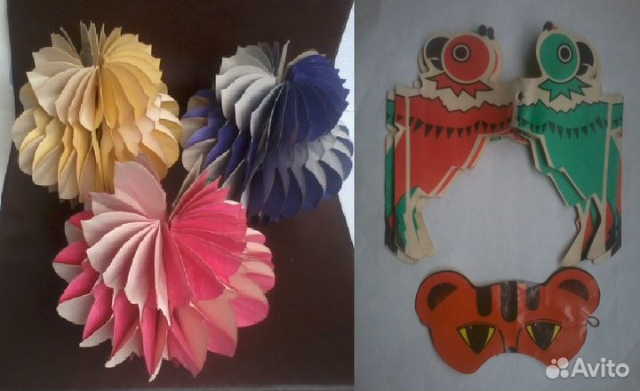 СССР. маска, гирлянды, елочные. украшения