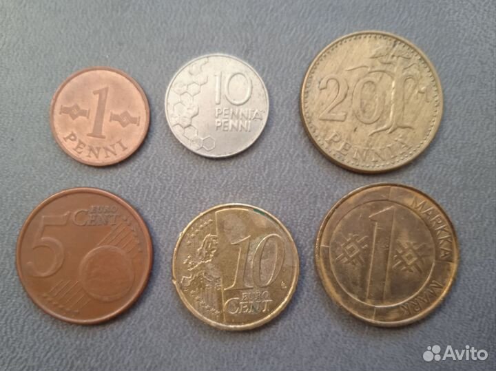 Монеты Греции, Дании, Финляндии(наборы)