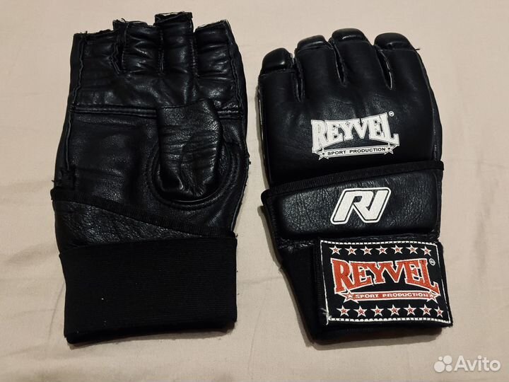 Перчатки кожаные reyvel + митенки domyos р-р. XL