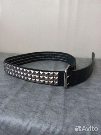 Ремень кожаный с елёпками в 3 ряда