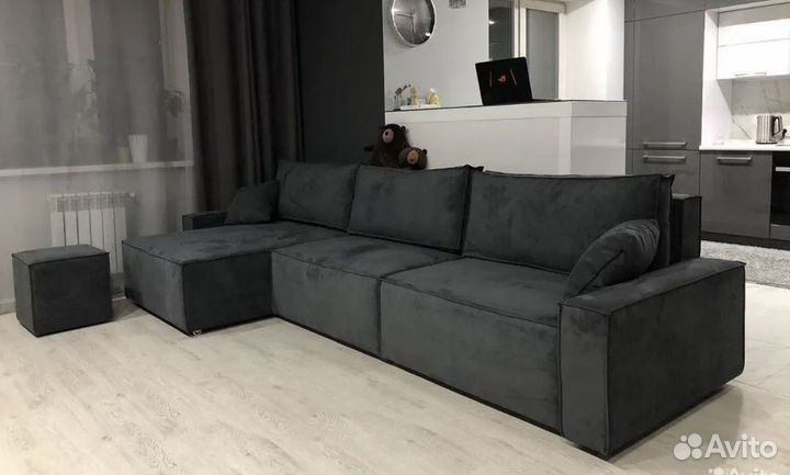 Угловой диван модульный Лофт + Пуфик