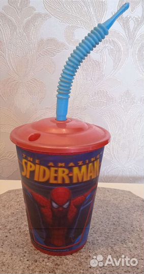 Пластиковый стакан Человек паук Spiderman+подставк