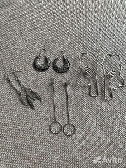 Серьги сережки серебро бижутерия украшения