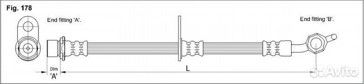 Шланг тормозной задний левый KK FT1416