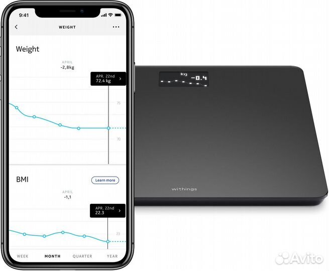 Умные весы Withings Body Scale WiFi WBS06 черные