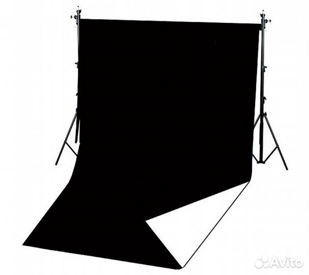 Фон виниловый FST 1,60м*3,40м Черный/белый матовый