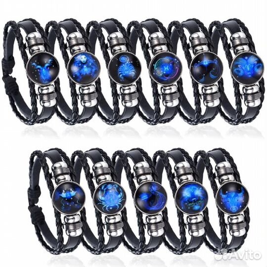 Кожаные браслеты и кулоны на цепи 