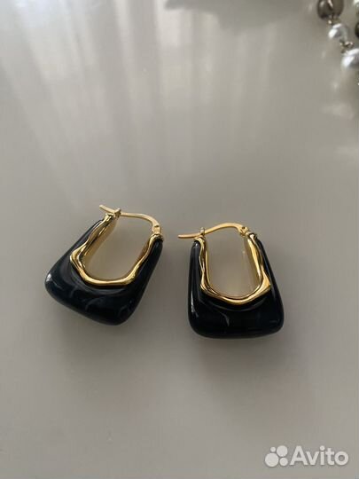 Серьги конго графит Poison drop