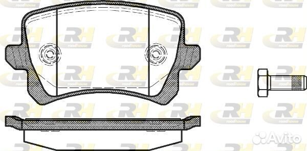 Колодки тормозные задние скос (105,5*56,4) Audi A6 III 05, Q3 11, VW Passat VI, VII 05, Passat CC I