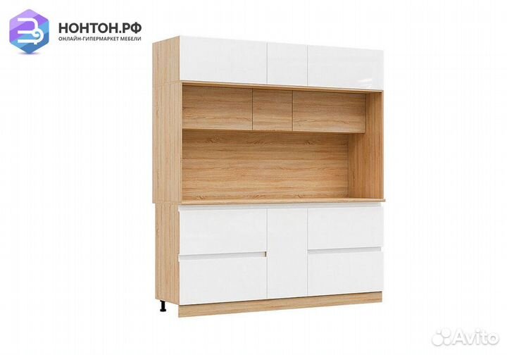 Центральная секция Карина 2 м белый глянцевый / со