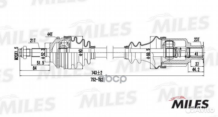 Привод в сборе R (ABS) GC02115 Miles