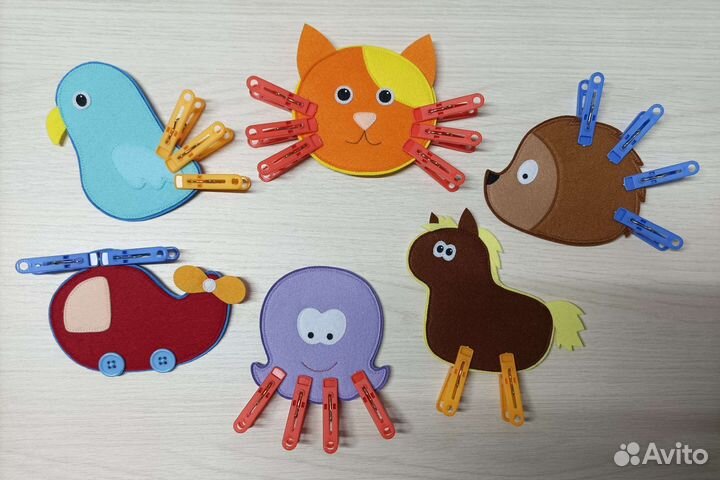 Игра с прищепками из фетра. Дидактическое пособие
