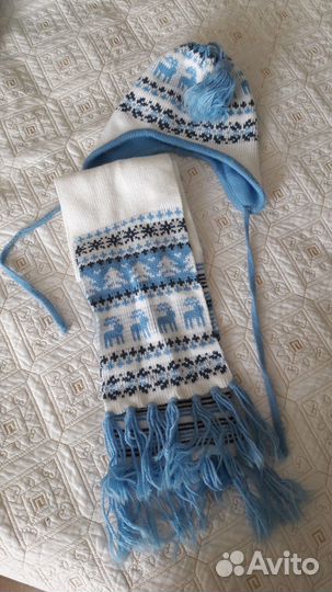 Шапки, набор шапка и шарф на девочку