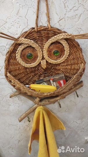 Плетёная вешалка сова