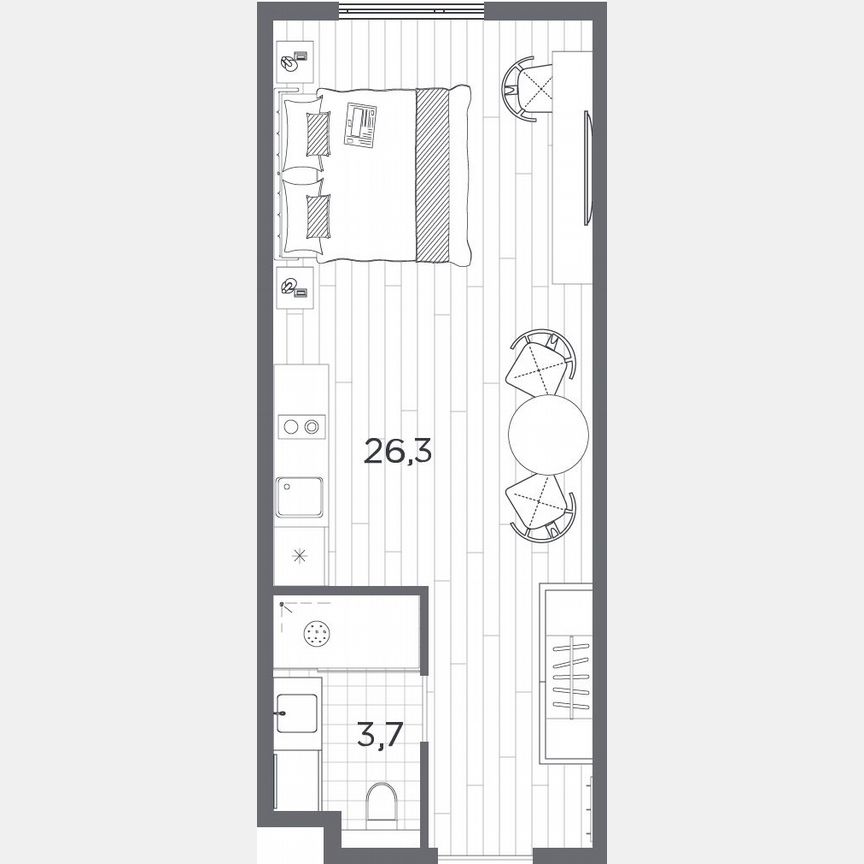 Квартира-студия, 30 м², 9/10 эт.