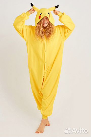 Костюм кигуруми Пикачу, материал - флис, размер xl