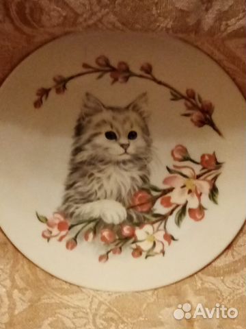 Настенная тарелка Кошка Чехия Винтаж