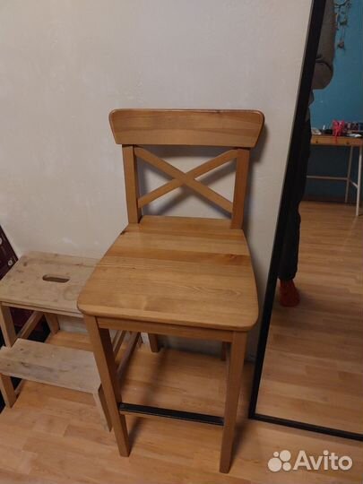 Барный стул IKEA ингольф антик